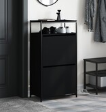 VidaXL Schoenenkast 60x34x112 cm bewerkt hout zwart