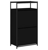 VidaXL Schoenenkast 60x34x112 cm bewerkt hout zwart