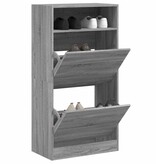 VidaXL Schoenenkast 60x34x116 cm bewerkt hout grijs sonoma eikenkleur