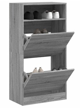 VidaXL Schoenenkast 60x34x116 cm bewerkt hout grijs sonoma eikenkleur