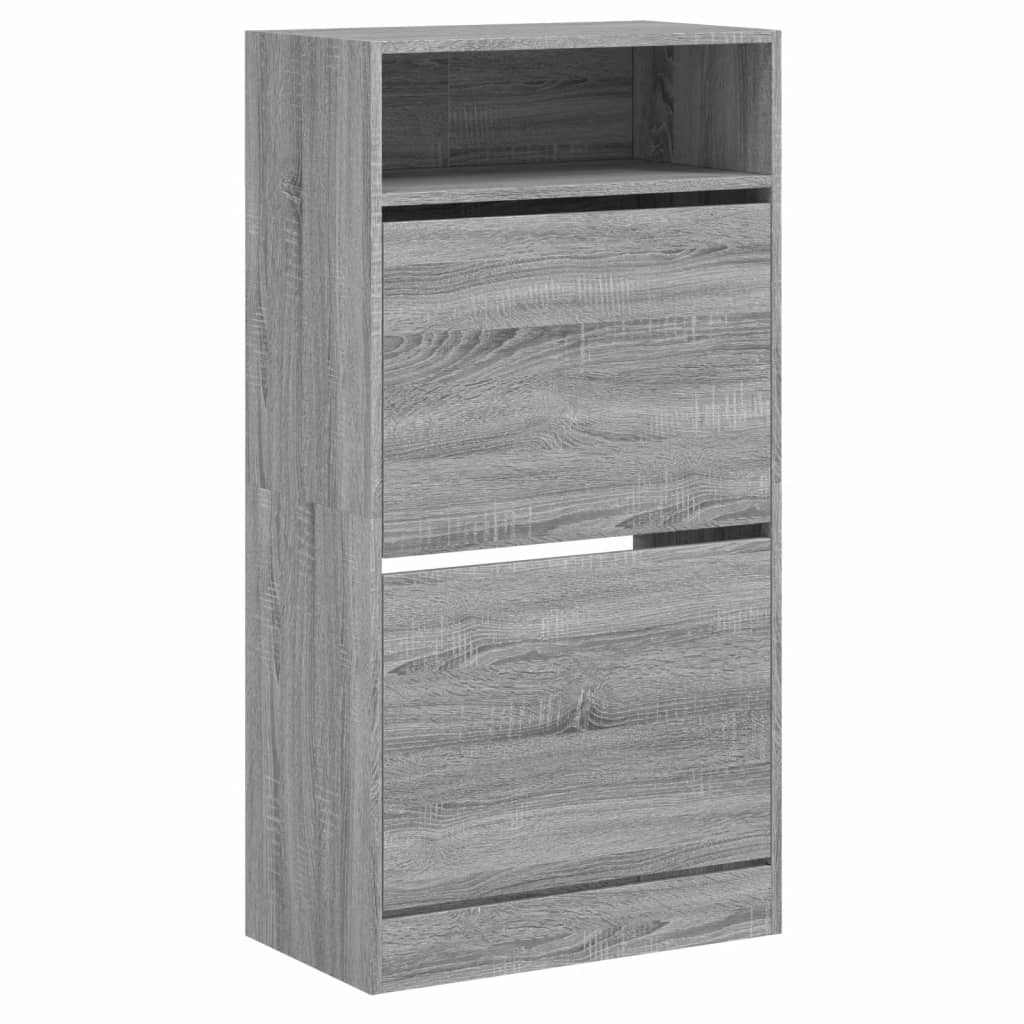 VidaXL Schoenenkast 60x34x116 cm bewerkt hout grijs sonoma eikenkleur