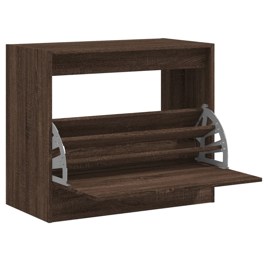 vidaXL Schoenenkast 80x42x69 cm bewerkt hout bruineikenkleurig