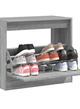 VidaXL Schoenenkast 80x42x69 cm bewerkt hout grijs sonoma eikenkleurig
