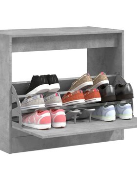 VidaXL Schoenenkast 80x42x69 cm bewerkt hout betongrijs