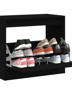 VidaXL Schoenenkast 80x42x69 cm bewerkt hout zwart