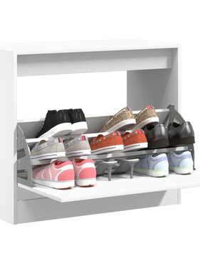 VidaXL Schoenenkast 80x42x69 cm bewerkt hout wit