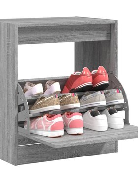 VidaXL Schoenenkast 60x42x69 cm bewerkt hout grijs sonoma eikenkleurig