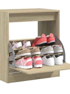 VidaXL Schoenenkast 60x42x69 cm bewerkt hout sonoma eikenkleurig
