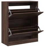 vidaXL Schoenenkast 80x34x96,5 cm bewerkt hout bruineikenkleurig