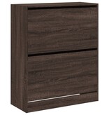 vidaXL Schoenenkast 80x34x96,5 cm bewerkt hout bruineikenkleurig