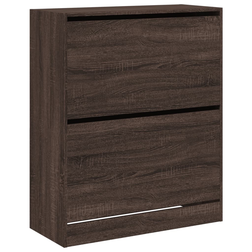 vidaXL Schoenenkast 80x34x96,5 cm bewerkt hout bruineikenkleurig