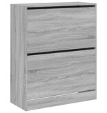 vidaXL Schoenenkast 80x34x96,5 cm bewerkt hout grijs sonoma eikenkleur