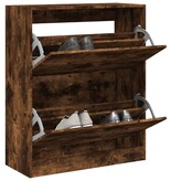 VidaXL Schoenenkast 80x34x96,5 cm bewerkt hout gerookt eikenkleurig
