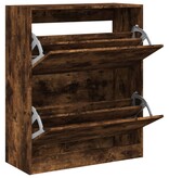VidaXL Schoenenkast 80x34x96,5 cm bewerkt hout gerookt eikenkleurig