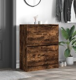 vidaXL Schoenenkast 80x34x96,5 cm bewerkt hout gerookt eikenkleurig