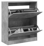 VidaXL Schoenenkast 80x34x96,5 cm bewerkt hout betongrijs