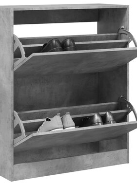 VidaXL Schoenenkast 80x34x96,5 cm bewerkt hout betongrijs