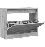 VidaXL Schoenenkast 80x34x63 cm bewerkt hout grijs sonoma eikenkleurig