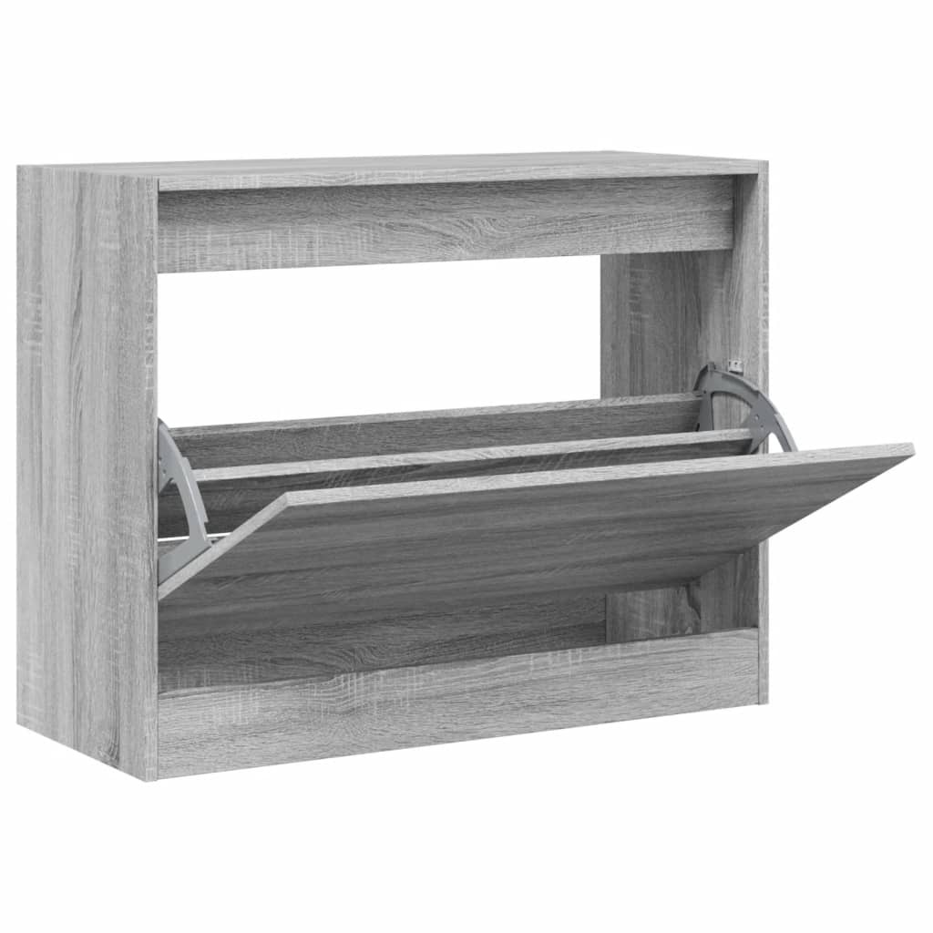 VidaXL Schoenenkast 80x34x63 cm bewerkt hout grijs sonoma eikenkleurig