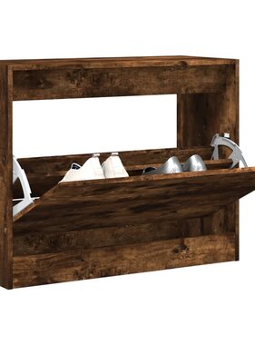 VidaXL Schoenenkast 80x34x63 cm bewerkt hout gerookt eikenkleurig