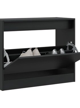 VidaXL Schoenenkast 80x34x63 cm bewerkt hout zwart