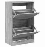 VidaXL Schoenenkast 60x34x96,5 cm bewerkt hout grijs sonoma eikenkleur