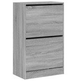 VidaXL Schoenenkast 60x34x96,5 cm bewerkt hout grijs sonoma eikenkleur