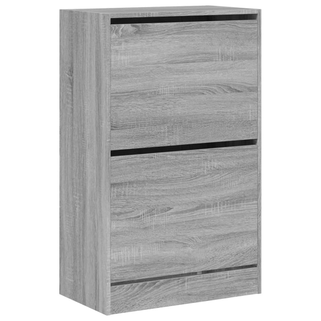 VidaXL Schoenenkast 60x34x96,5 cm bewerkt hout grijs sonoma eikenkleur