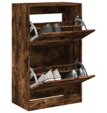VidaXL Schoenenkast 60x34x96,5 cm bewerkt hout gerookt eikenkleurig