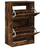 VidaXL Schoenenkast 60x34x96,5 cm bewerkt hout gerookt eikenkleurig