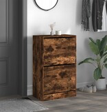 VidaXL Schoenenkast 60x34x96,5 cm bewerkt hout gerookt eikenkleurig