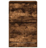 VidaXL Schoenenkast 60x34x96,5 cm bewerkt hout gerookt eikenkleurig