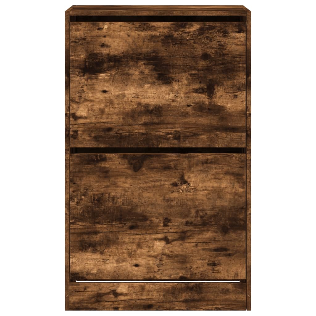 VidaXL Schoenenkast 60x34x96,5 cm bewerkt hout gerookt eikenkleurig