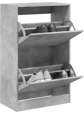 VidaXL Schoenenkast 60x34x96,5 cm bewerkt hout betongrijs
