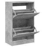 VidaXL Schoenenkast 60x34x96,5 cm bewerkt hout betongrijs