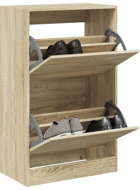VidaXL Schoenenkast 60x34x96,5 cm bewerkt hout sonoma eikenkleurig
