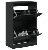 VidaXL Schoenenkast 60x34x96,5 cm bewerkt hout zwart