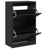 VidaXL Schoenenkast 60x34x96,5 cm bewerkt hout zwart