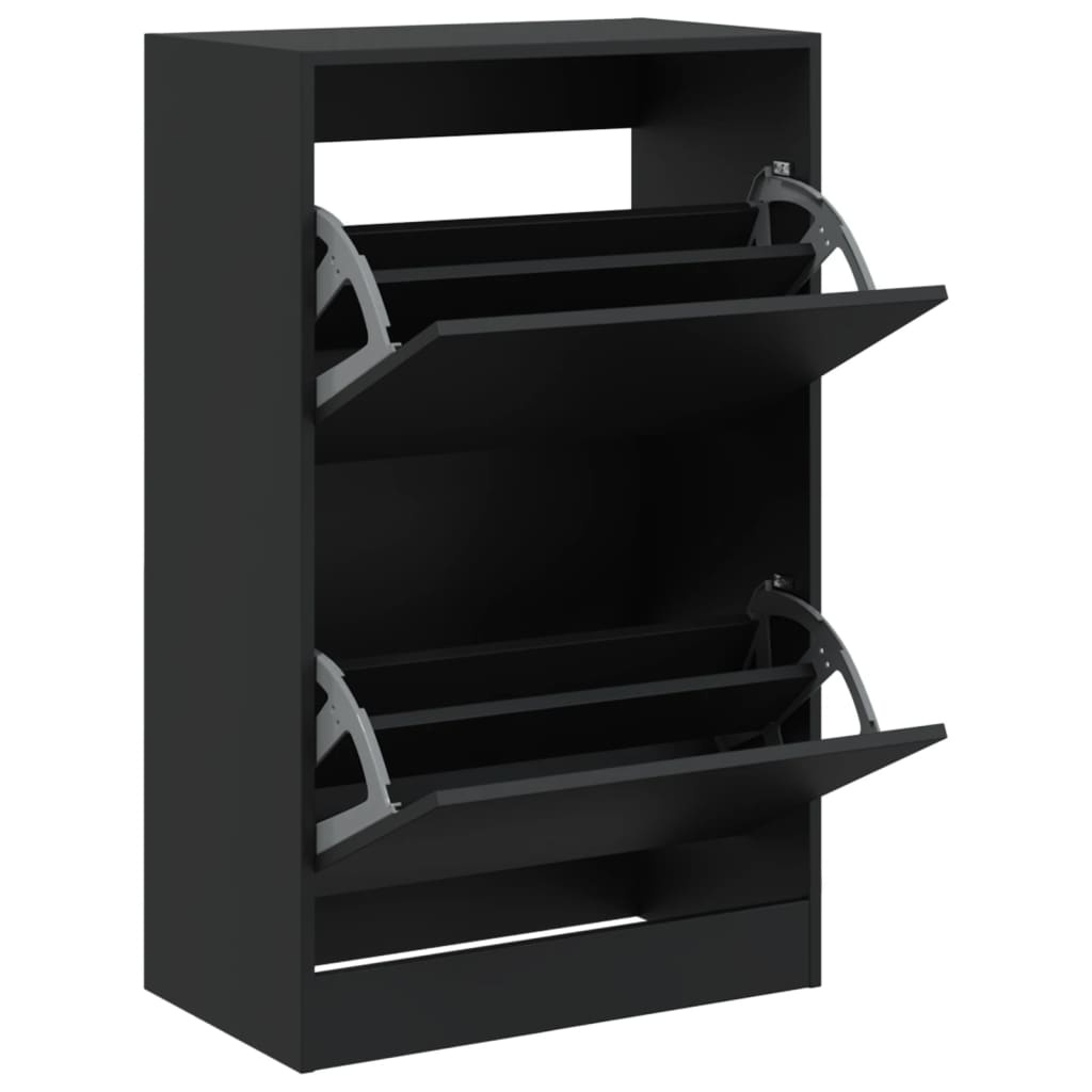 VidaXL Schoenenkast 60x34x96,5 cm bewerkt hout zwart