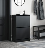 VidaXL Schoenenkast 60x34x96,5 cm bewerkt hout zwart