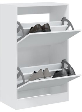 VidaXL Schoenenkast 60x34x96,5 cm bewerkt hout wit