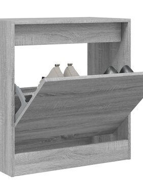 vidaXL Schoenenkast 60x34x63,5 cm bewerkt hout grijs sonoma eikenkleur