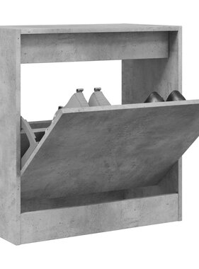 vidaXL Schoenenkast 60x34x63,5 cm bewerkt hout betongrijs