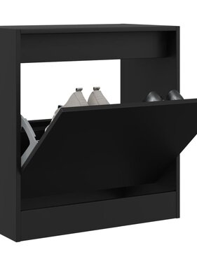 vidaXL Schoenenkast 60x34x63,5 cm bewerkt hout zwart