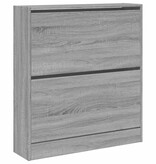 vidaXL Schoenenkast 80x21x87,5 cm bewerkt hout grijs sonoma eikenkleur