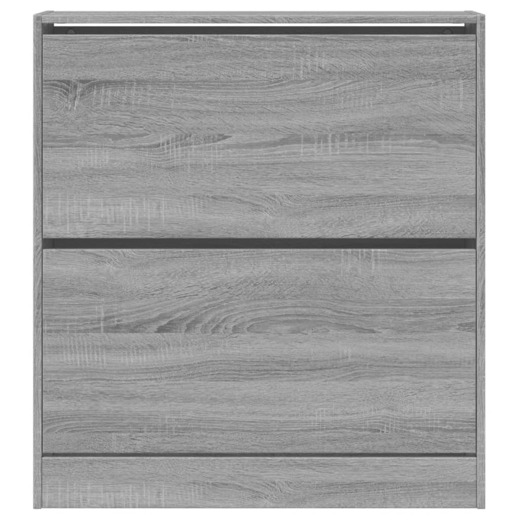 vidaXL Schoenenkast 80x21x87,5 cm bewerkt hout grijs sonoma eikenkleur