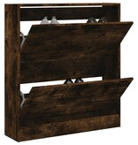 vidaXL Schoenenkast 80x21x87,5 cm bewerkt hout gerookt eikenkleurig