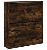 vidaXL Schoenenkast 80x21x87,5 cm bewerkt hout gerookt eikenkleurig