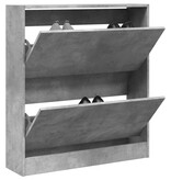 VidaXL Schoenenkast 80x21x87,5 cm bewerkt hout betongrijs