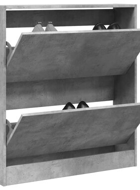 VidaXL Schoenenkast 80x21x87,5 cm bewerkt hout betongrijs